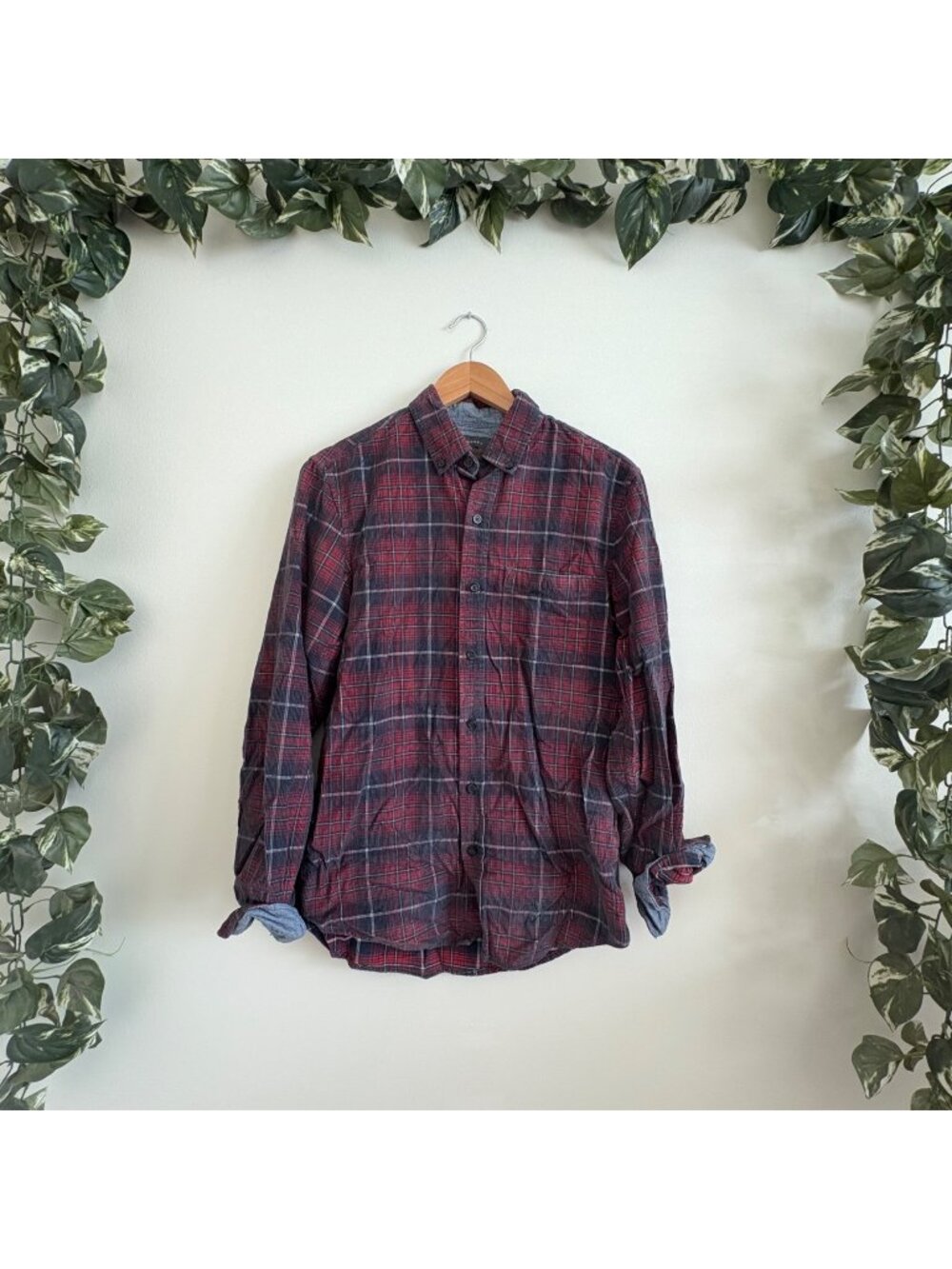 Legacy Copper & Oak Long Sleeve Front Button Shirt Plaid Red Men’s Size S
